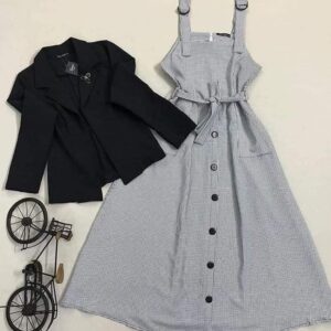 Western Denim style Ladies Blazer Gown Tops