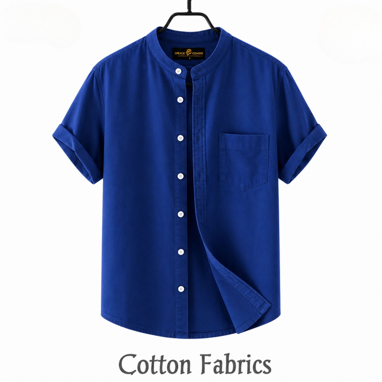 Premium Oxford Cotton Band Collar Short - ছবি 2