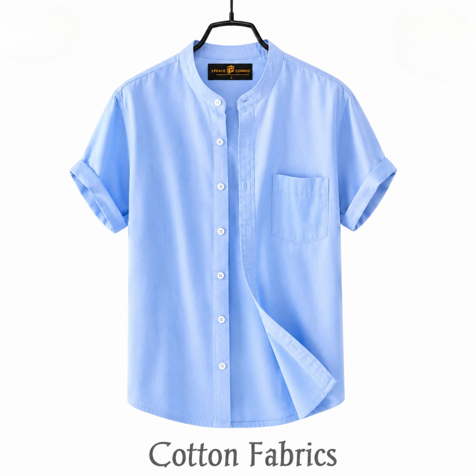 Premium Oxford Cotton Band Collar Short - ছবি 2