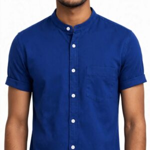 Premium Oxford Cotton Band Collar Short