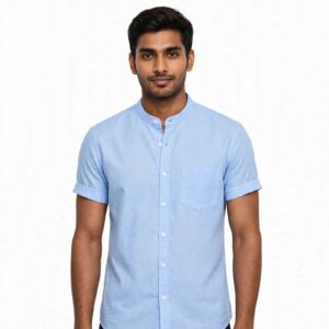 Premium Oxford Cotton Band Collar Short
