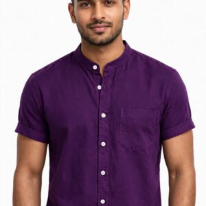 Premium Oxford Cotton Band Collar Short