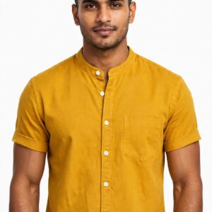 Premium Oxford Cotton Band Collar Short